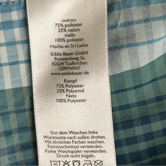 Eddie Bauer Plaid Short Sleeve Nylon Fishing Shirt Size L - Picture 8 of 9